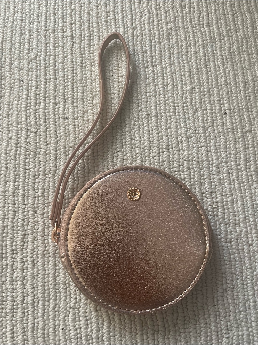 Lauren Conrad Round Metallic Wristlet Coin Purse - Rose Gold c39